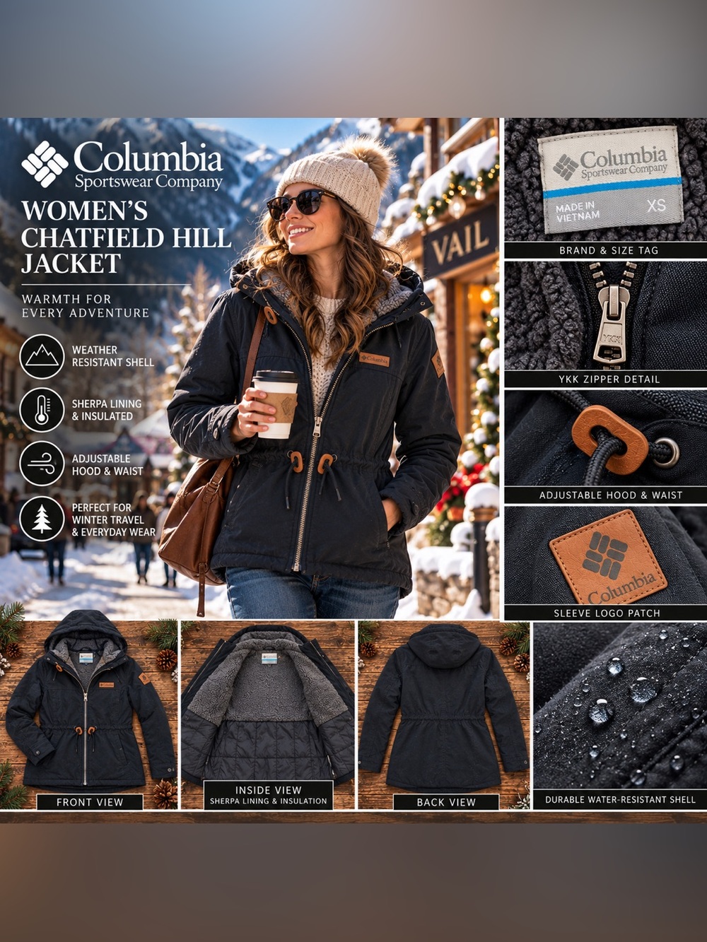 Columbia Women's Chatfield Hill Jacket Black Jacket XS
